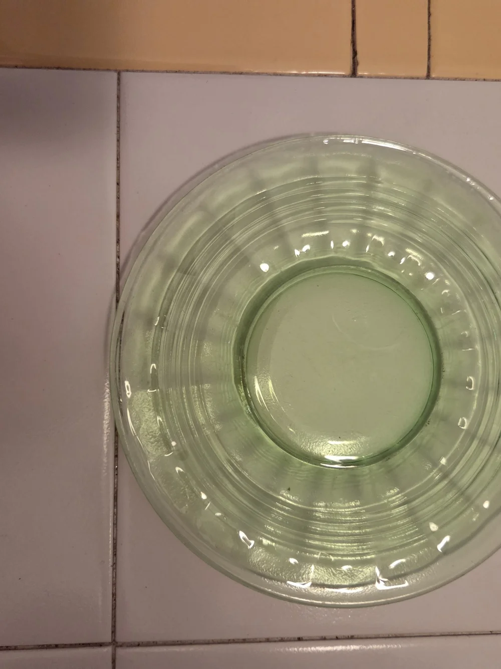 Vintage Vaseline Uranium Green Glass Trinket Plate